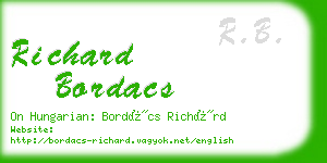richard bordacs business card
